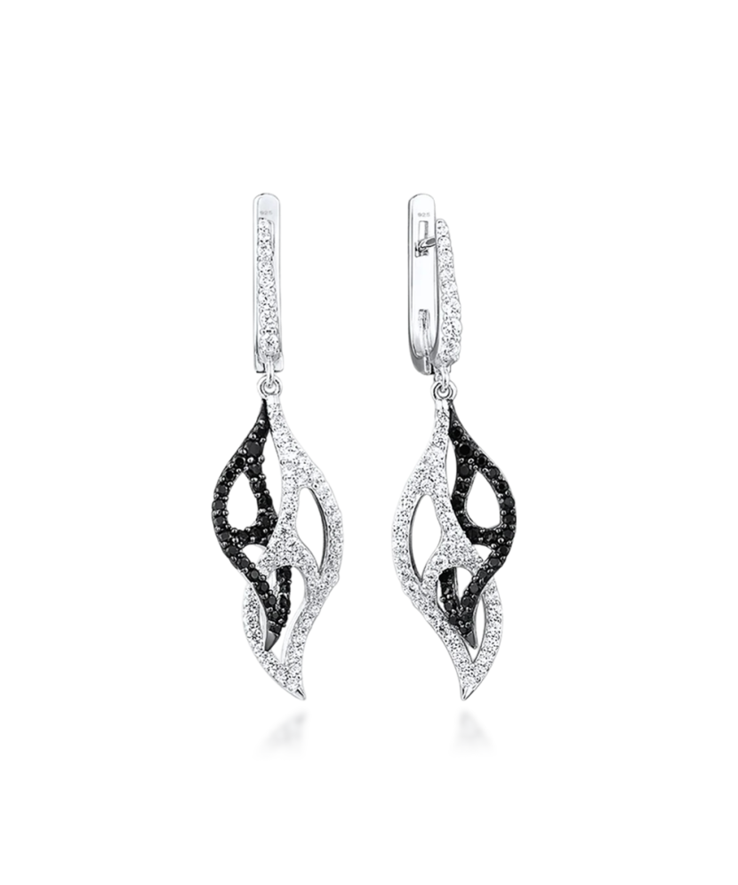 Hõbekõrvarõngad tsirkoonidega ja spinelliga