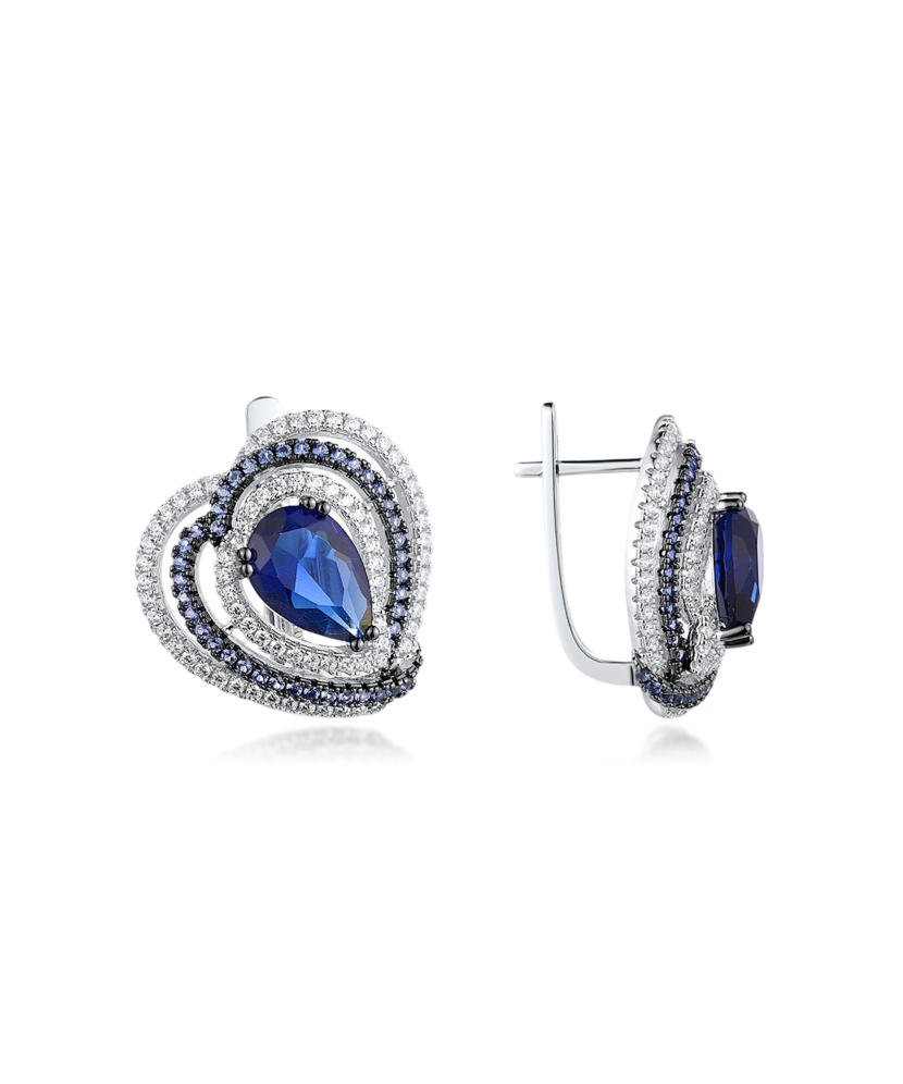 Hõbekõrvarõngad tsirkoonidega ja spinelliga