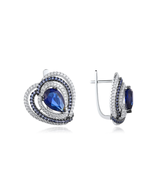 Hõbekõrvarõngad tsirkoonidega ja spinelliga