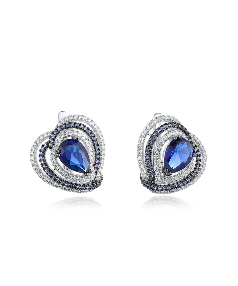 Hõbekõrvarõngad tsirkoonidega ja spinelliga