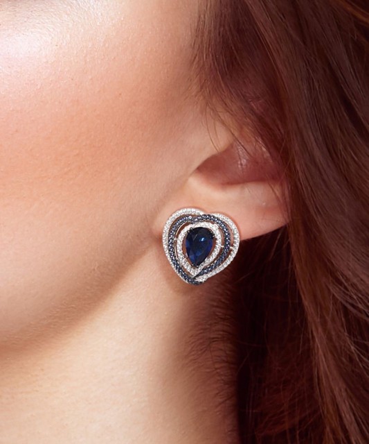 Hõbekõrvarõngad tsirkoonidega ja spinelliga