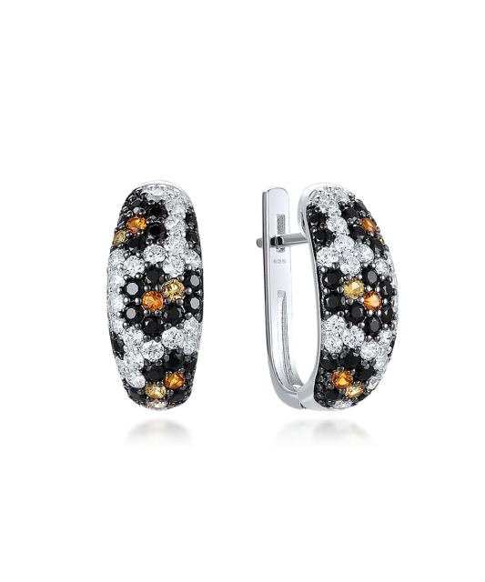 Hõbekõrvarõngad tsirkoonidega ja spinelliga