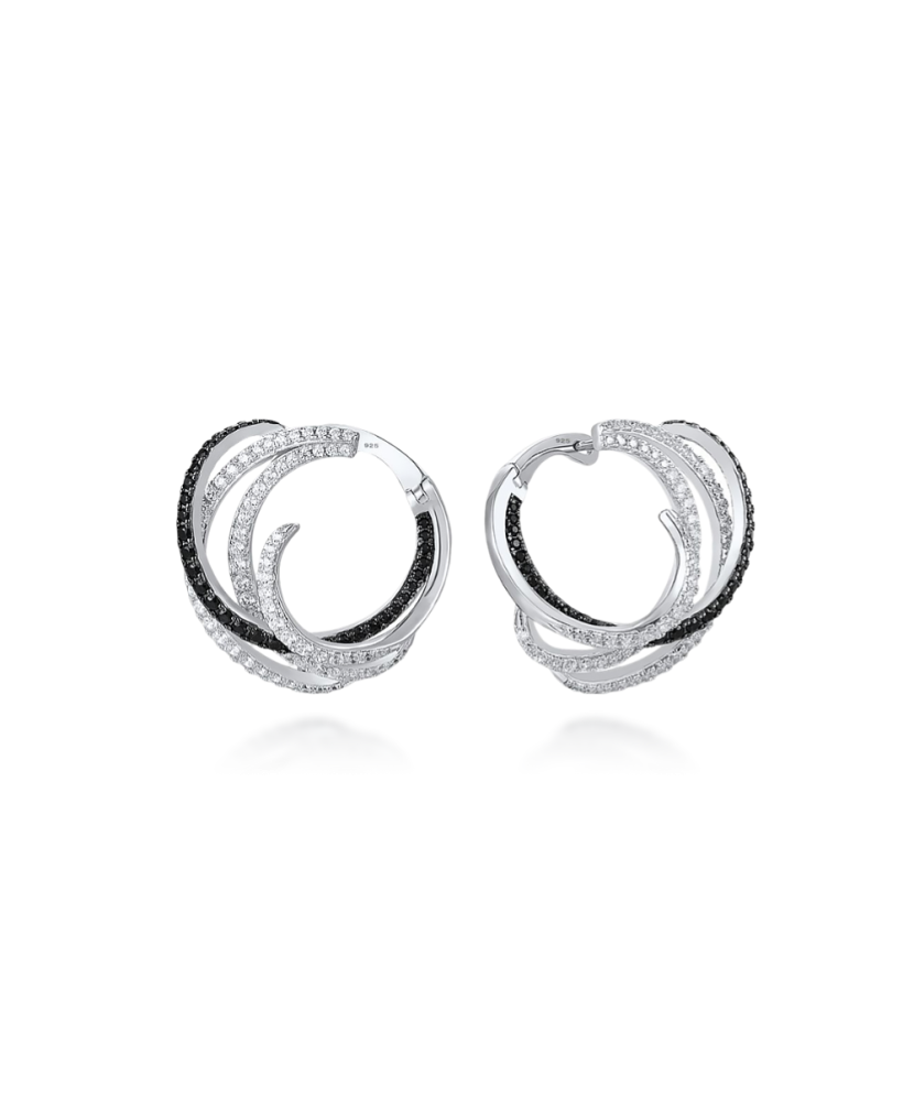 Hõbekõrvarõngad tsirkoonidega ja spinelliga