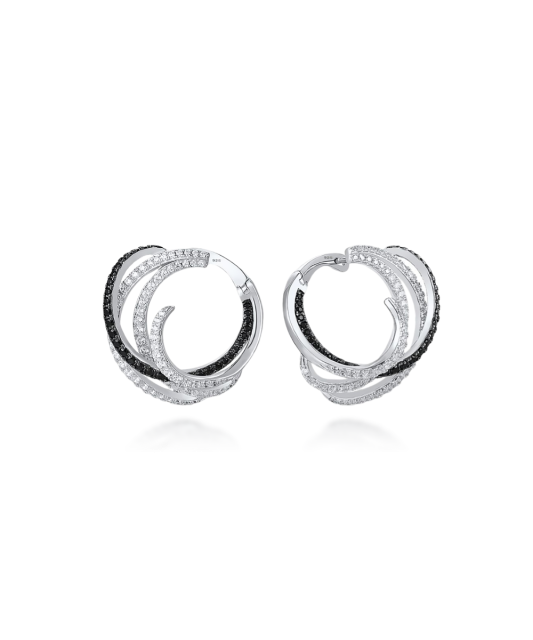 Hõbekõrvarõngad tsirkoonidega ja spinelliga