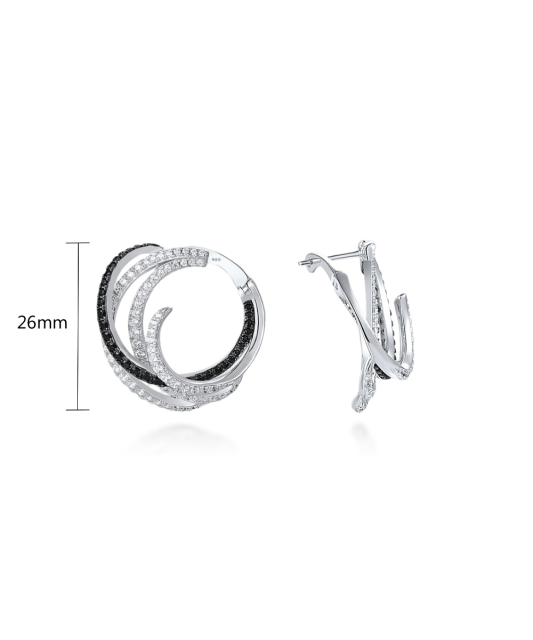 Hõbekõrvarõngad tsirkoonidega ja spinelliga