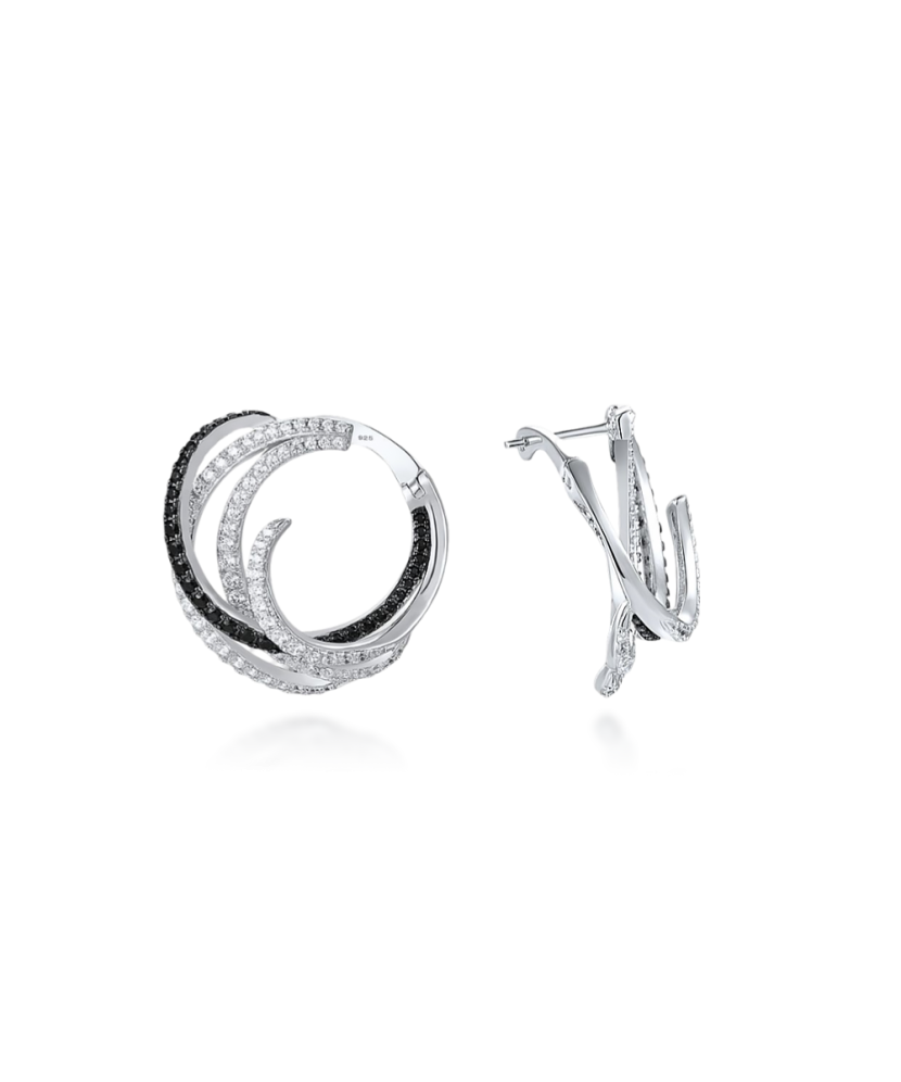 Hõbekõrvarõngad tsirkoonidega ja spinelliga