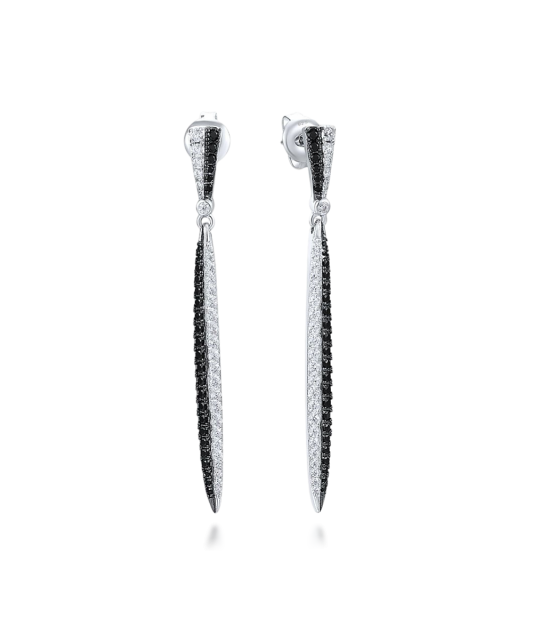 Hõbekõrvarõngad tsirkoonidega ja spinelliga