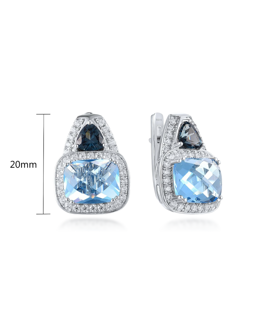 Hõbekõrvarõngad tsirkoonidega ja spinelliga