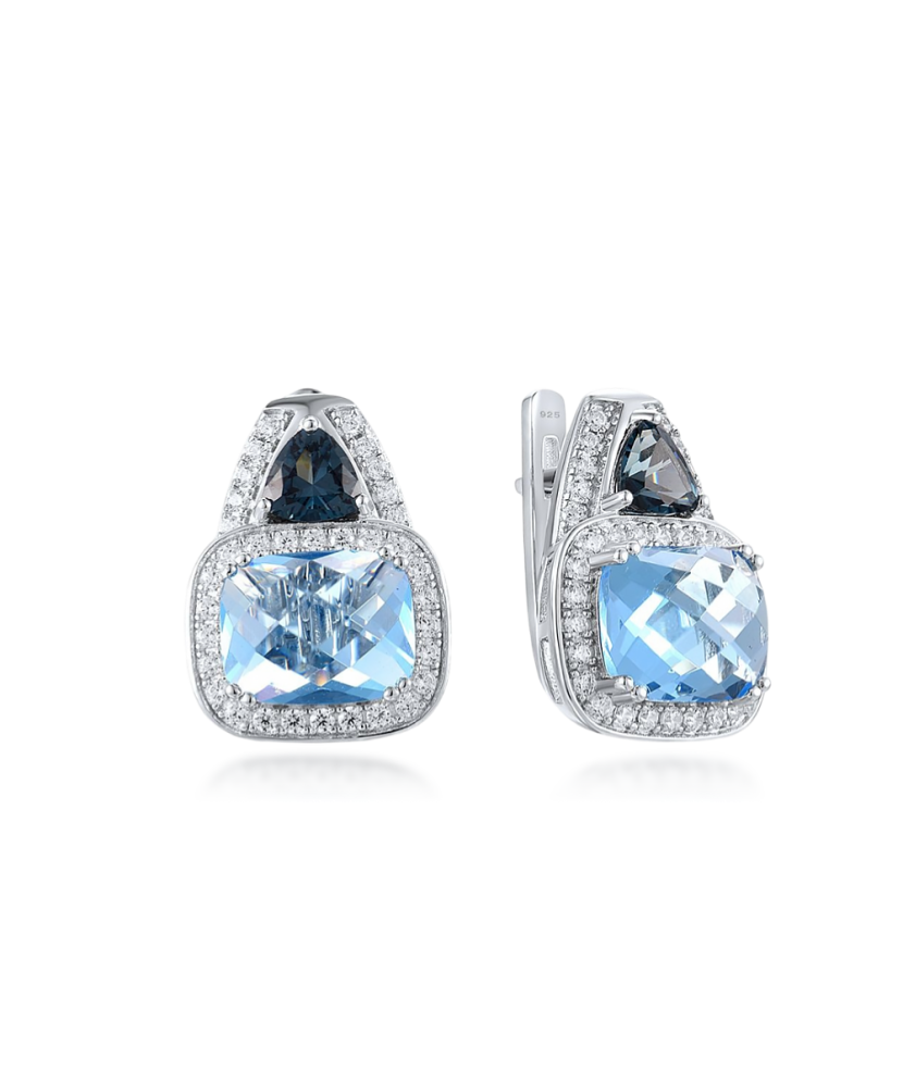 Hõbekõrvarõngad tsirkoonidega ja spinelliga