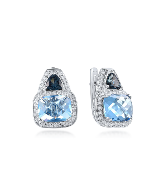 Hõbekõrvarõngad tsirkoonidega ja spinelliga