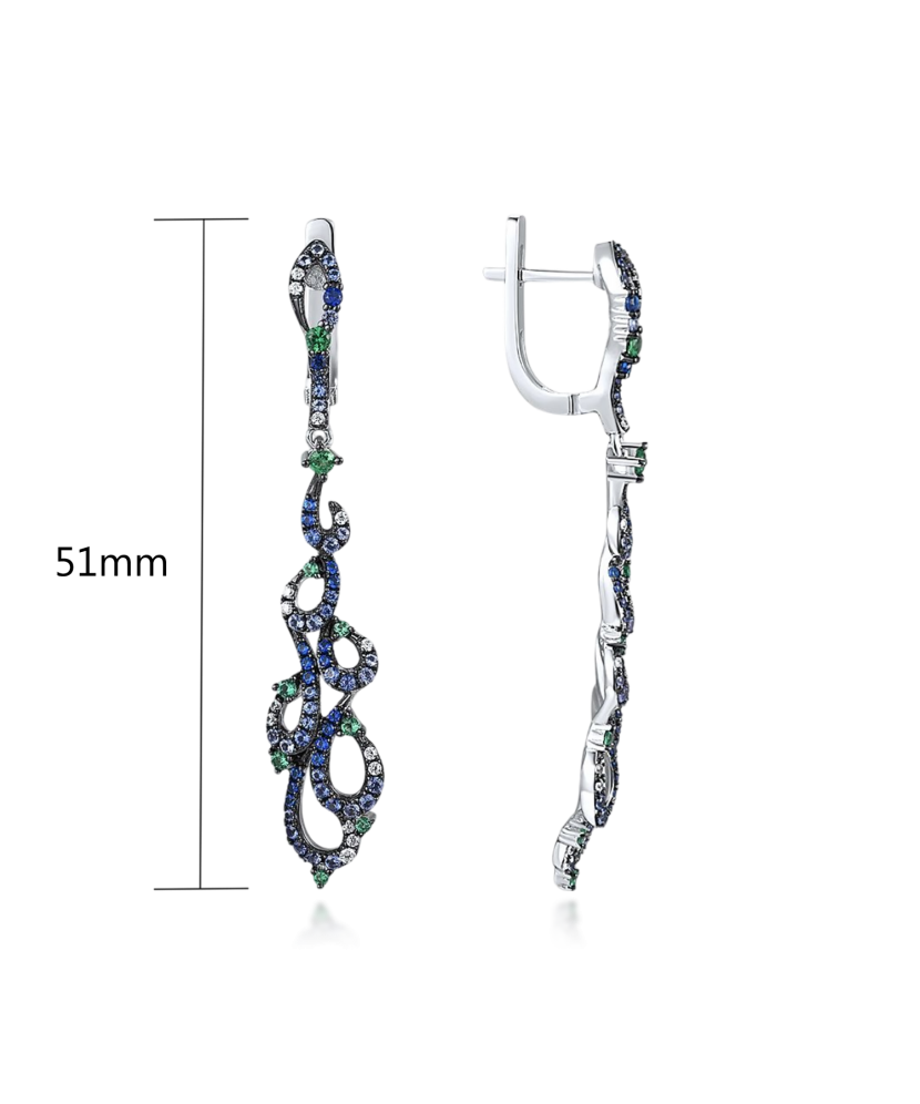 Hõbekõrvarõngad tsirkoonidega ja spinelliga