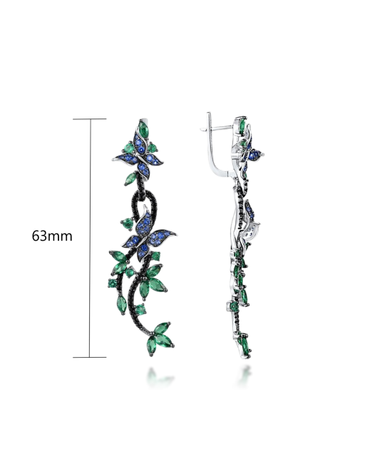 Hõbekõrvarõngad tsirkoonidega ja spinelliga