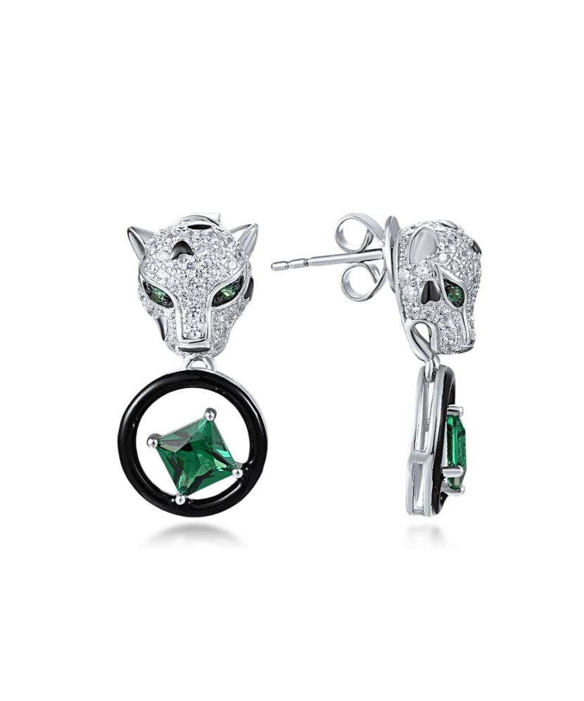 Hõbekõrvarõngad tsirkoonidega ja spinelliga