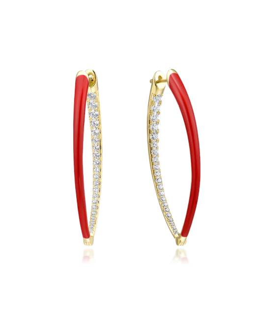 Kullatud Hõbedast kõrvarõngad tsirkoonide ja emailiga