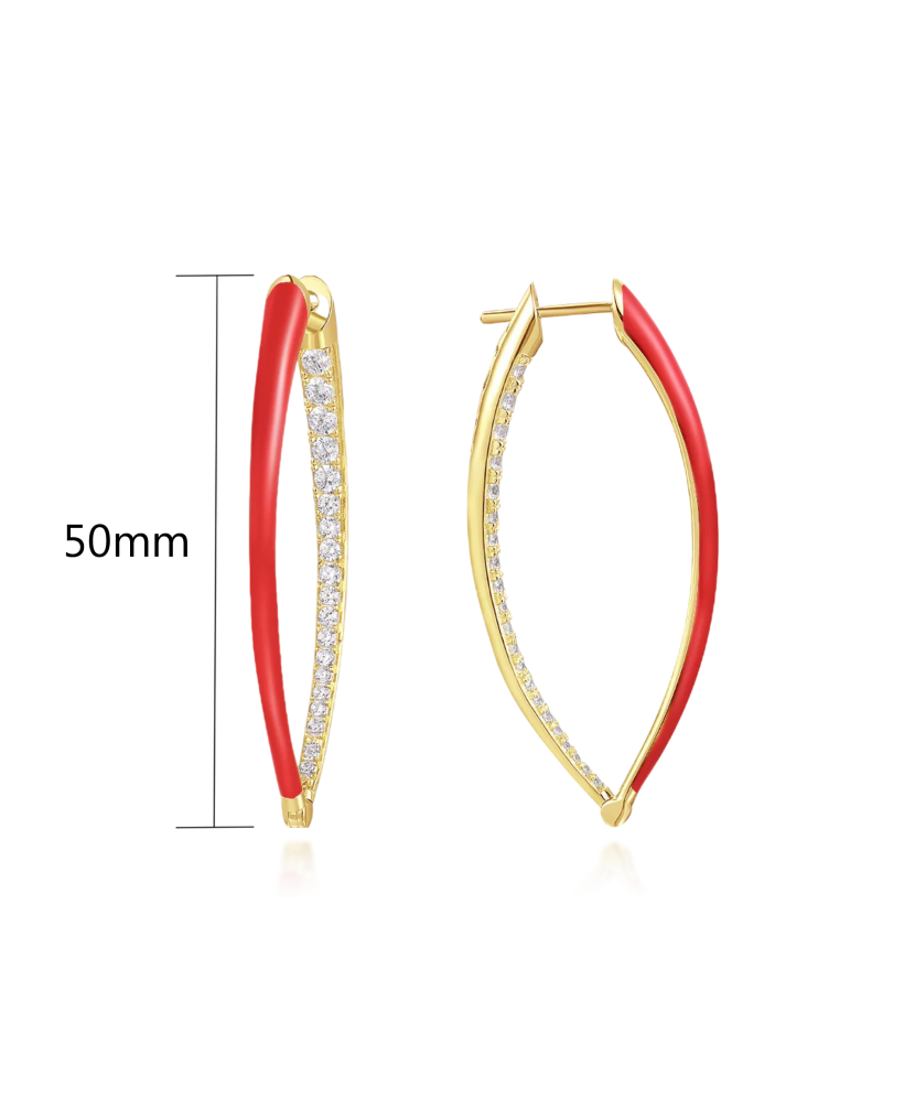 Kullatud Hõbedast kõrvarõngad tsirkoonide ja emailiga