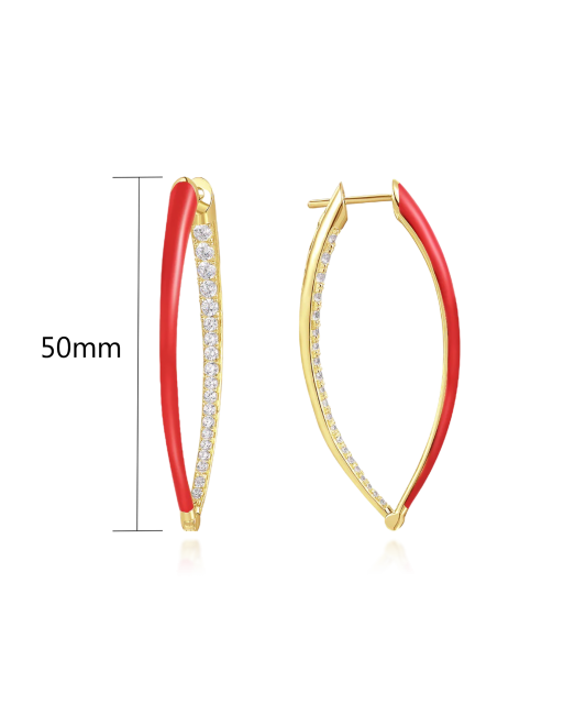 Kullatud Hõbedast kõrvarõngad tsirkoonide ja emailiga