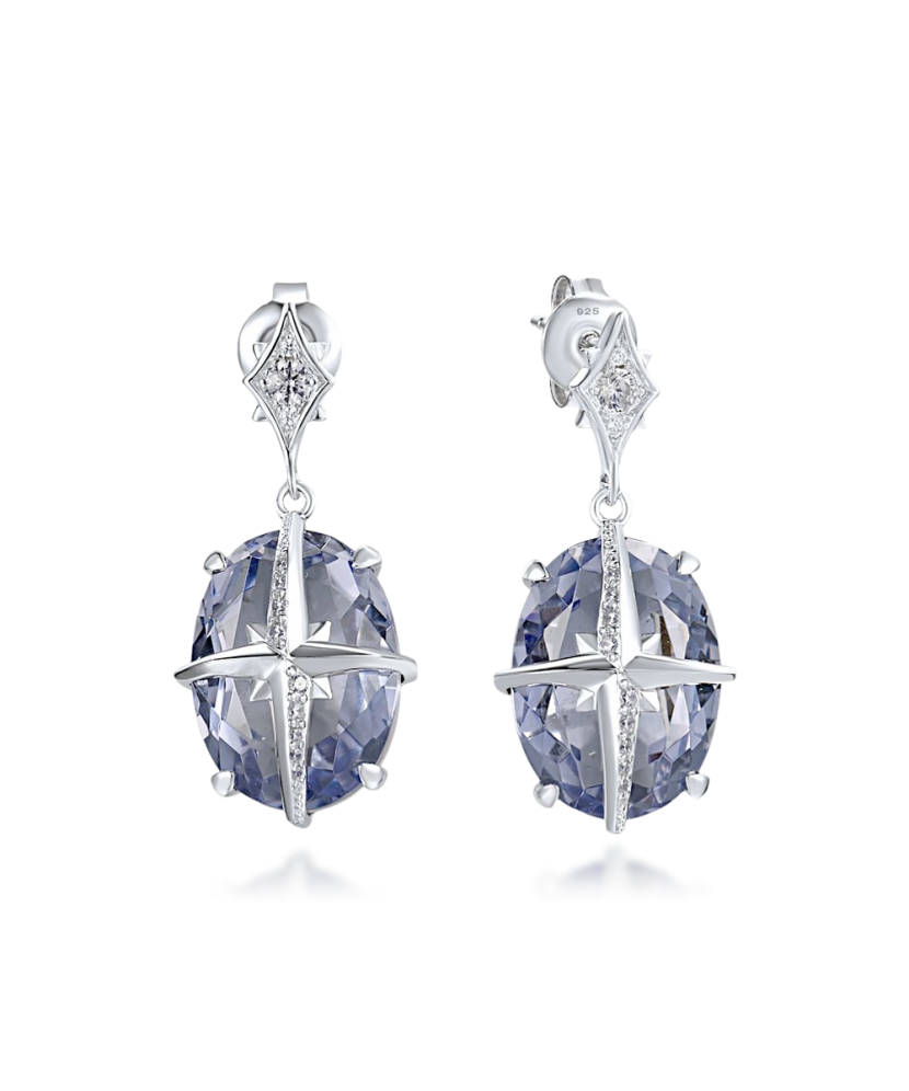 Серьги из серебра с цирконами