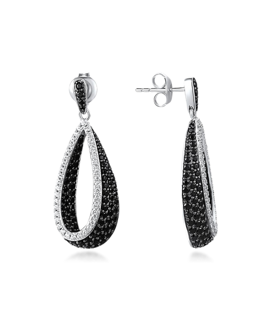 Hõbekõrvarõngad tsirkoonidega ja spinelliga