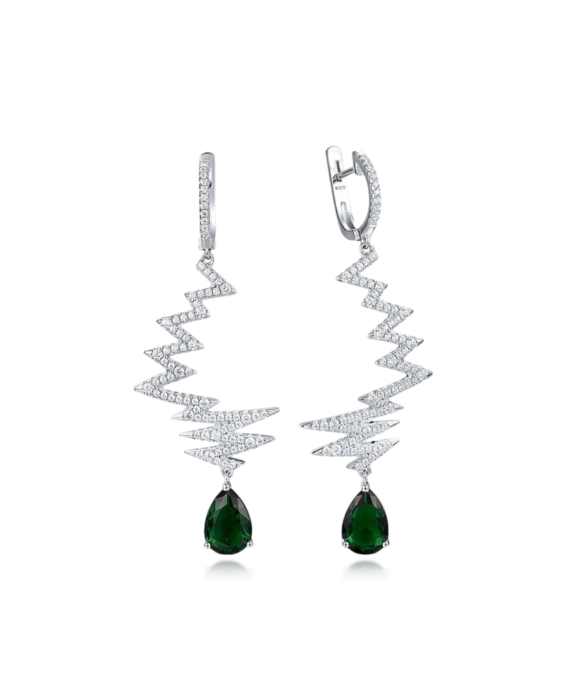 Серьги из серебра с цирконами