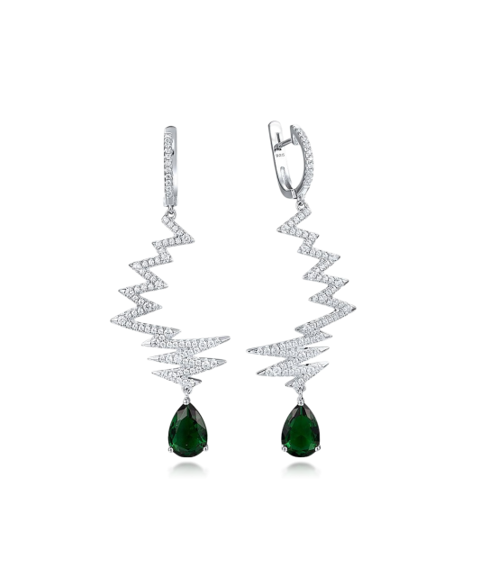 Hõbekõrvarõngad tsirkoonidega