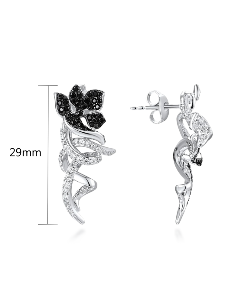 Hõbekõrvarõngad tsirkoonidega ja spinelliga