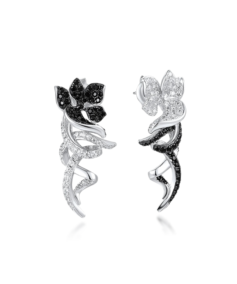 Hõbekõrvarõngad tsirkoonidega ja spinelliga