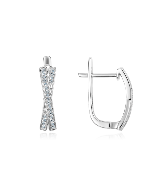 Серьги из белого золота с бриллиантами