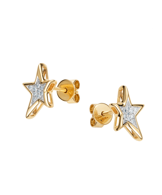 Kollase kullaga kõrvarõngad Briljantidega