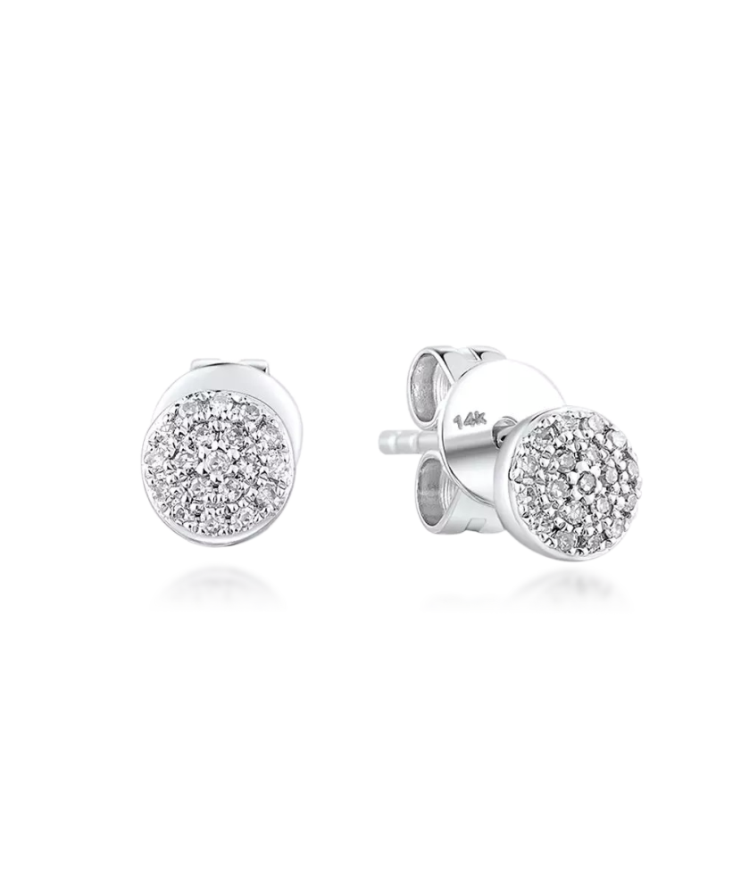 Valgest kullast kõrvarõngad briljantidega