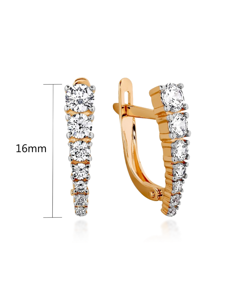 Золотые серьги с кристаллами