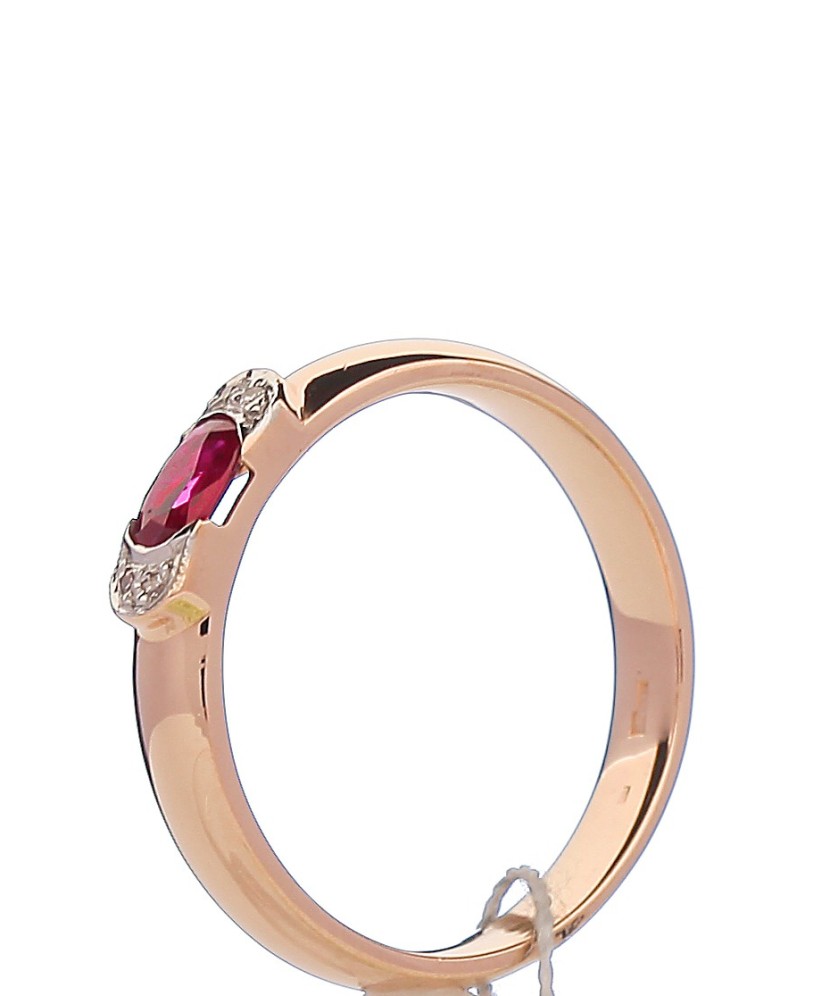 Kuldsõrmus rubiini ja briljantidega - Kuldsõrmused - Goldinga