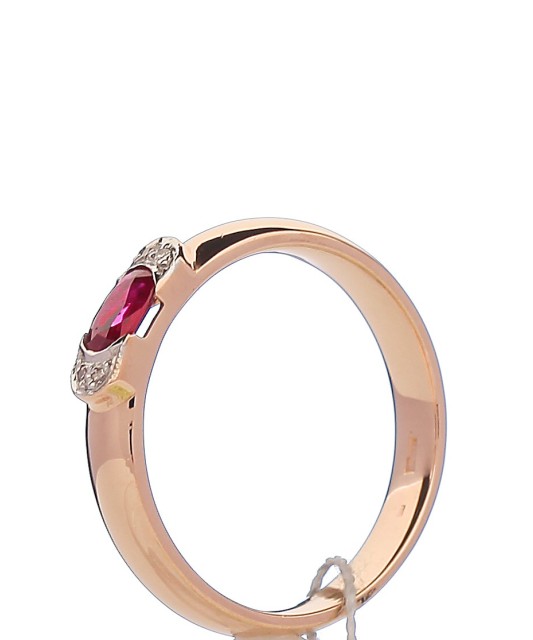 Kuldsõrmus rubiini ja briljantidega - Kuldsõrmused - Goldinga