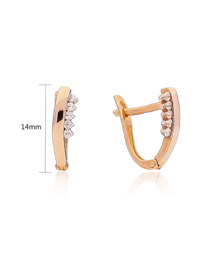 Kuldkõrvarõngad tsirkoonidega Goldinga 00464