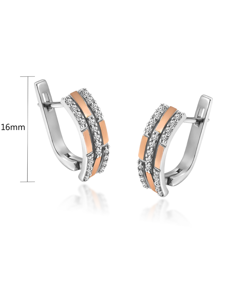 Hõbekõrvarõngad tsirkoonidega kullatud Goldinga GS-02-OASIS-10