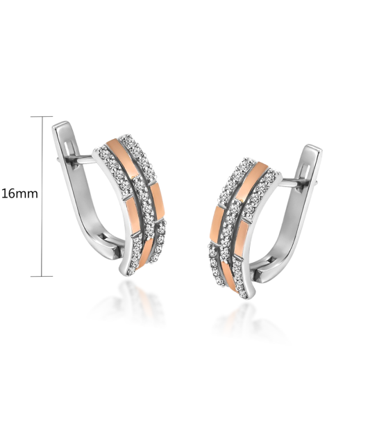 Серьги из позолоченного серебра с цирконами