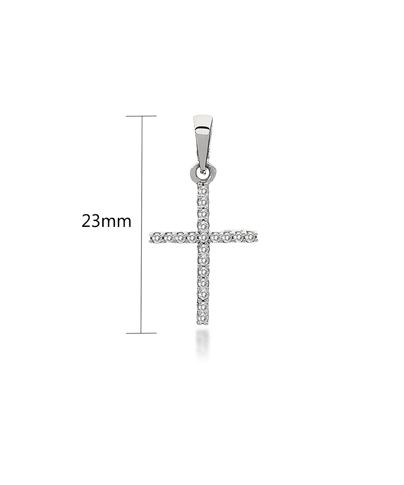 Valgest kullast ripats tsirkoonidega "rist" Goldinga 02285