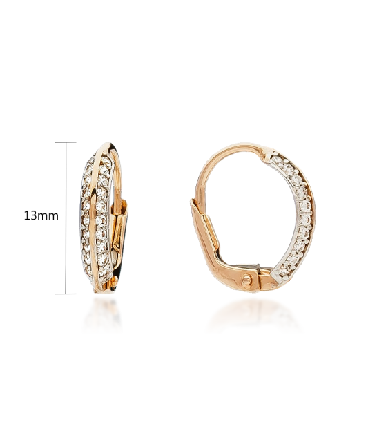 Kuldkõrvarõngad tsirkoonidega