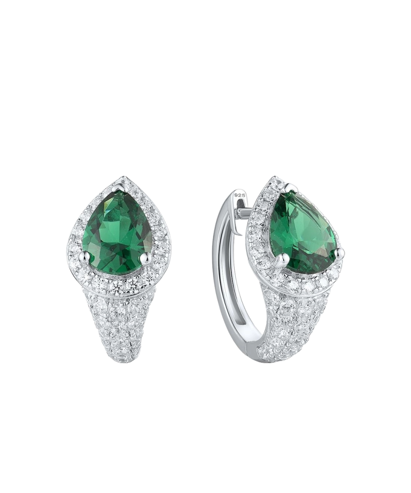 Hõbekõrvarõngad tsirkoonidega