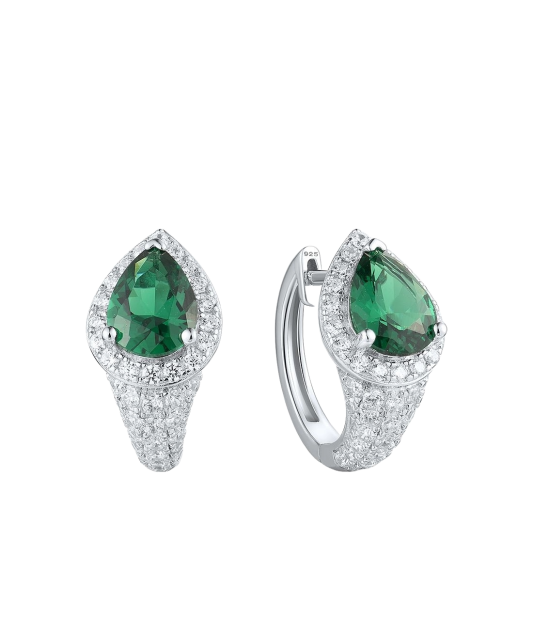 Hõbekõrvarõngad tsirkoonidega