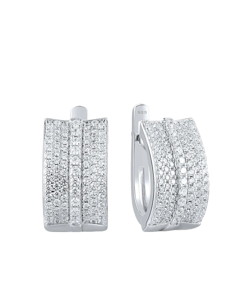 Hõbekõrvarõngad tsirkoonidega