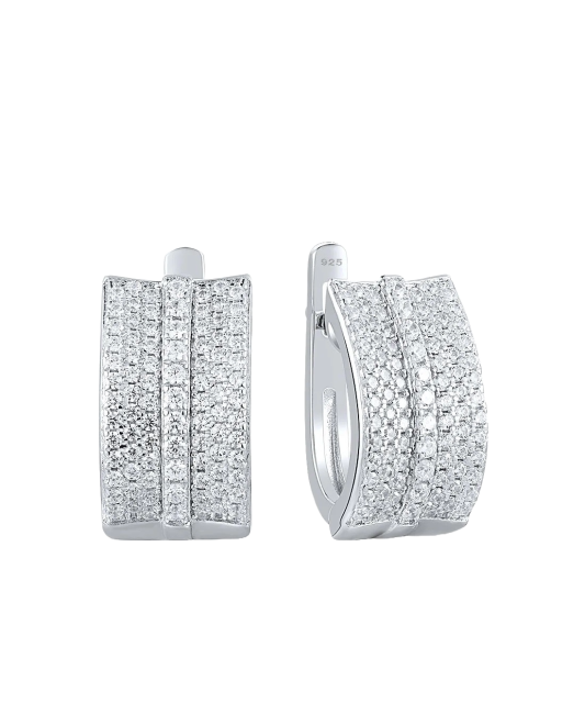 Hõbekõrvarõngad tsirkoonidega