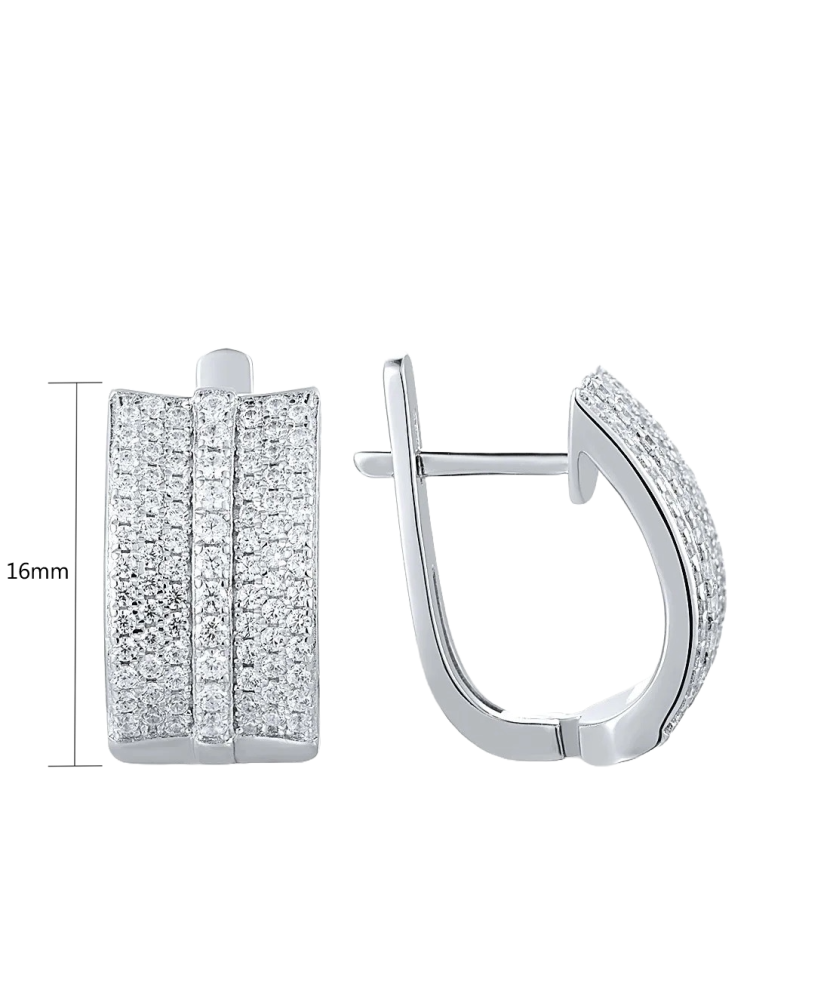 Hõbekõrvarõngad tsirkoonidega