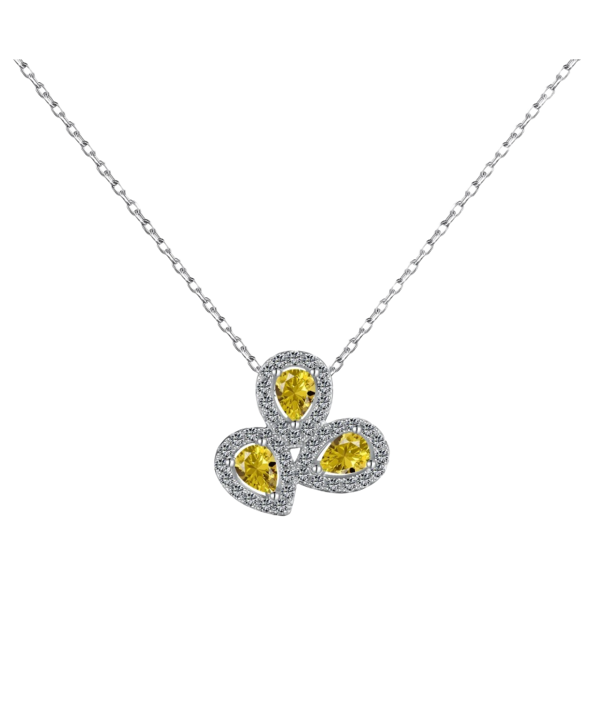 Серебряная цепочка с подвеской из циркона