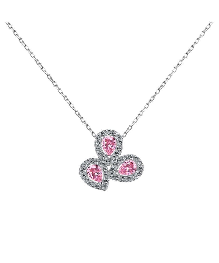 Серебряная цепочка с подвеской из циркона