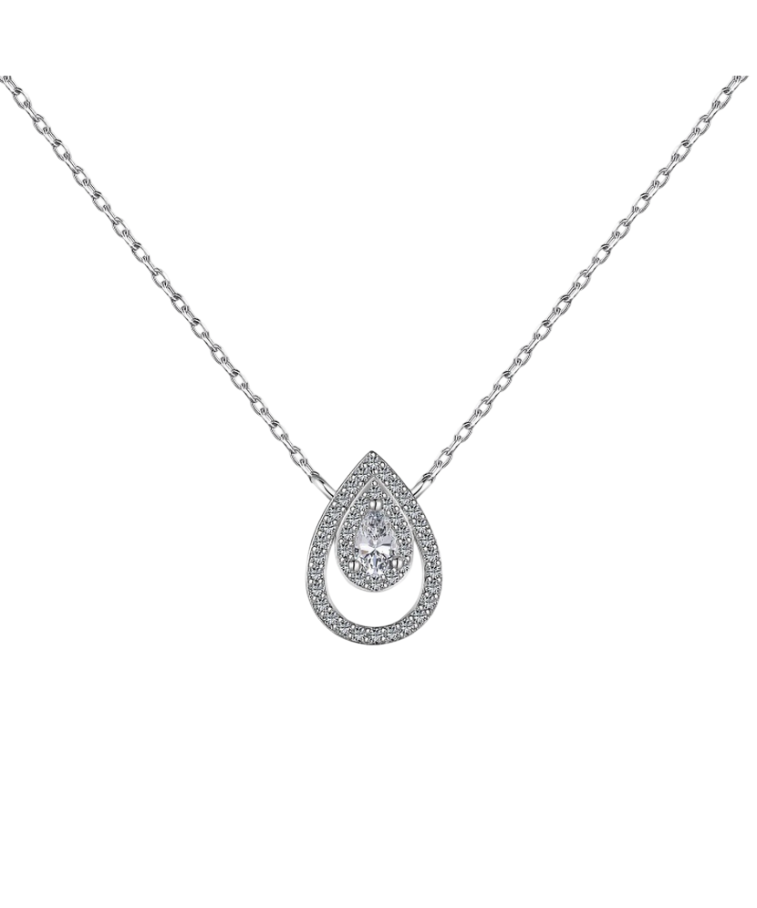 Серебряная цепочка с подвеской из циркона