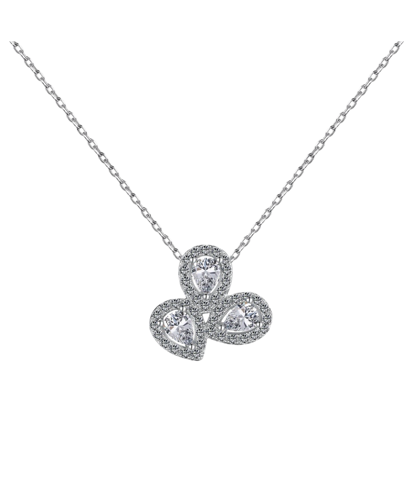 Серебряная цепочка с подвеской из циркона