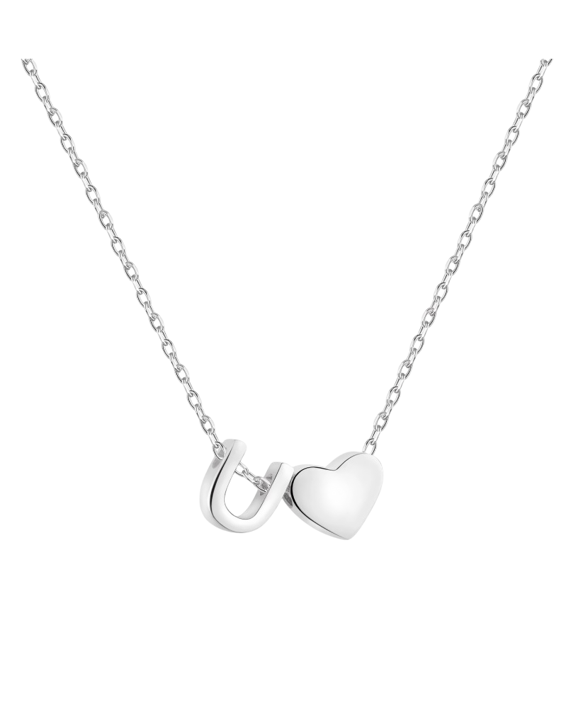 Серебряная цепочка с подвеской в виде буквы U