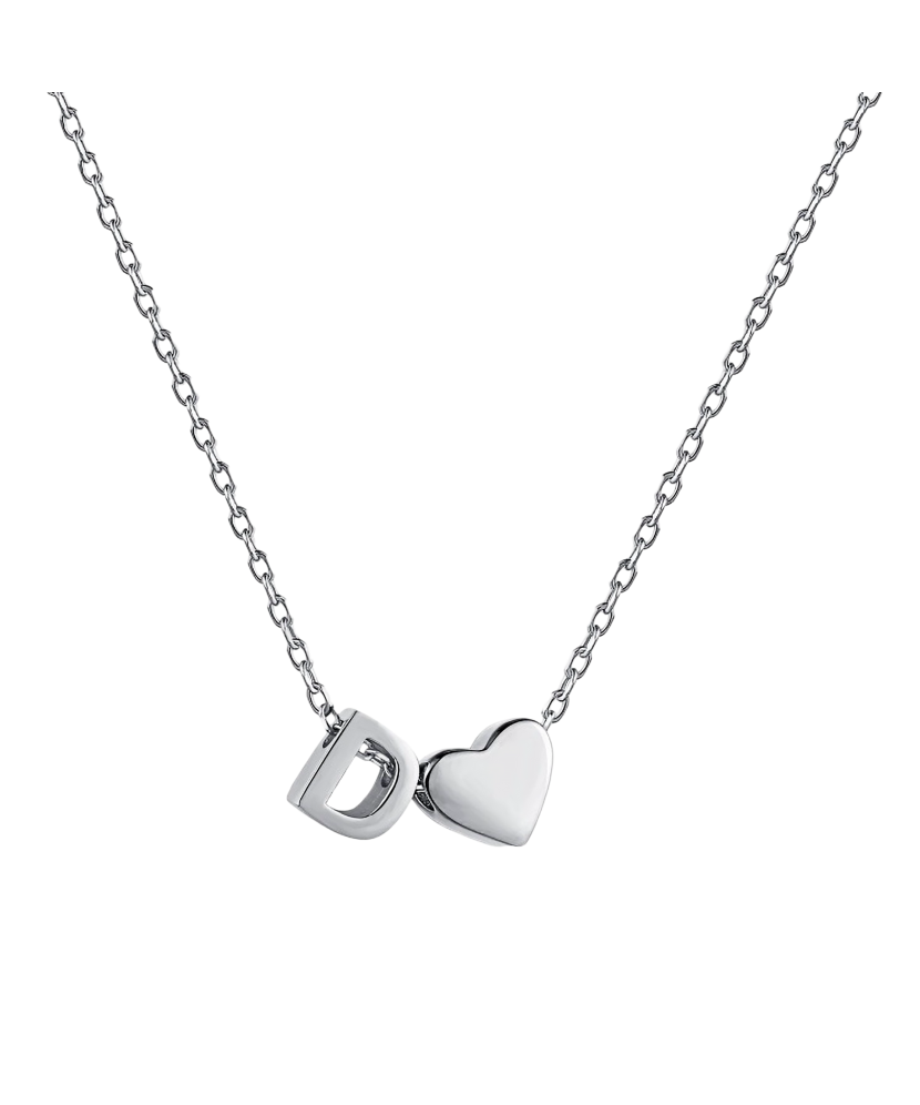 Серебряная цепочка с подвеской в виде буквы D