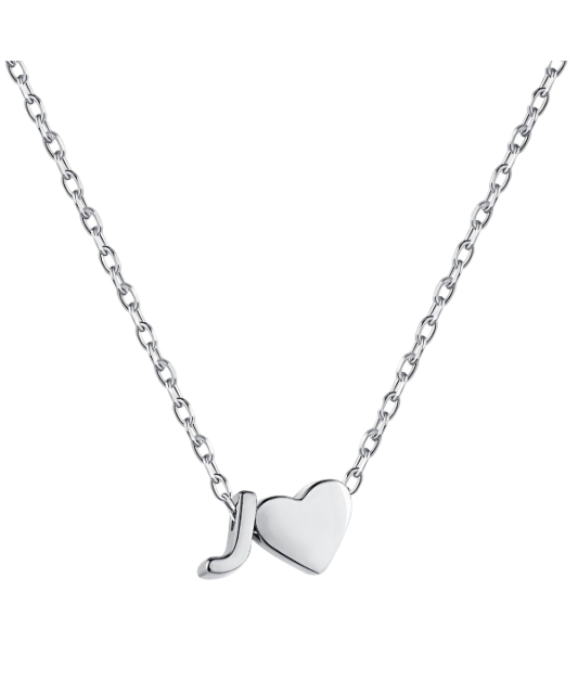 Серебряная цепочка с подвеской в виде буквы J