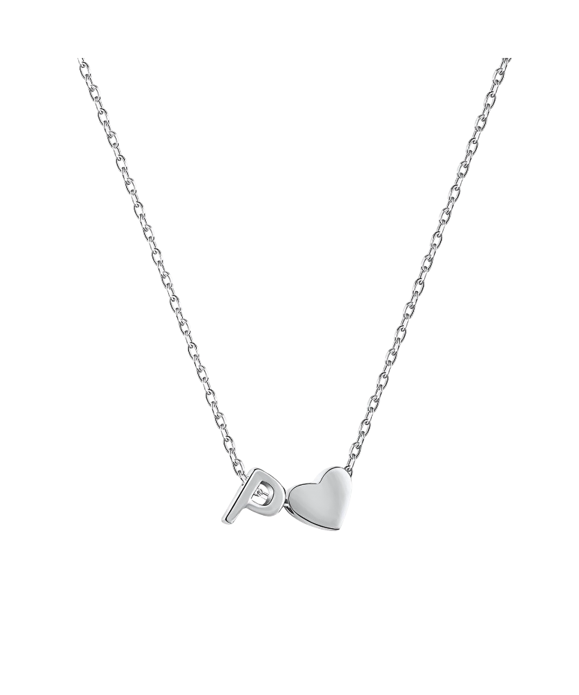 Серебряная цепочка с подвеской в виде буквы п